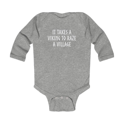 It Takes A Viking To Raze A Village Long Sleeve Bodysuit Scandinavian Design Studio