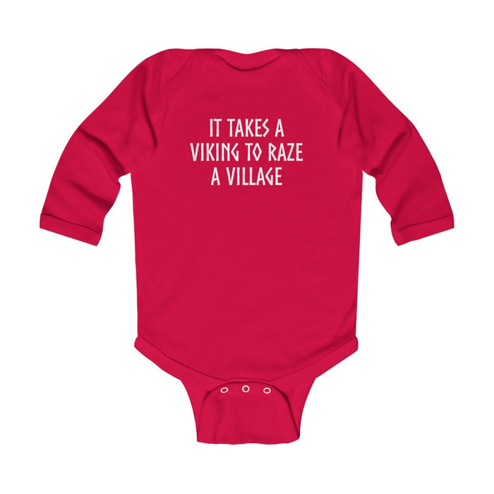 It Takes A Viking To Raze A Village Long Sleeve Bodysuit Scandinavian Design Studio