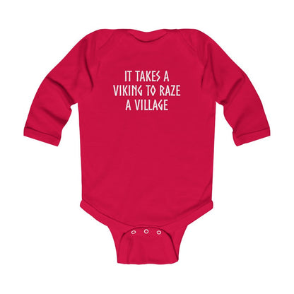 It Takes A Viking To Raze A Village Long Sleeve Bodysuit Scandinavian Design Studio