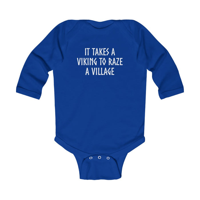 It Takes A Viking To Raze A Village Long Sleeve Bodysuit Scandinavian Design Studio