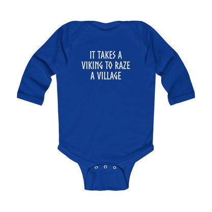 It Takes A Viking To Raze A Village Long Sleeve Bodysuit Scandinavian Design Studio