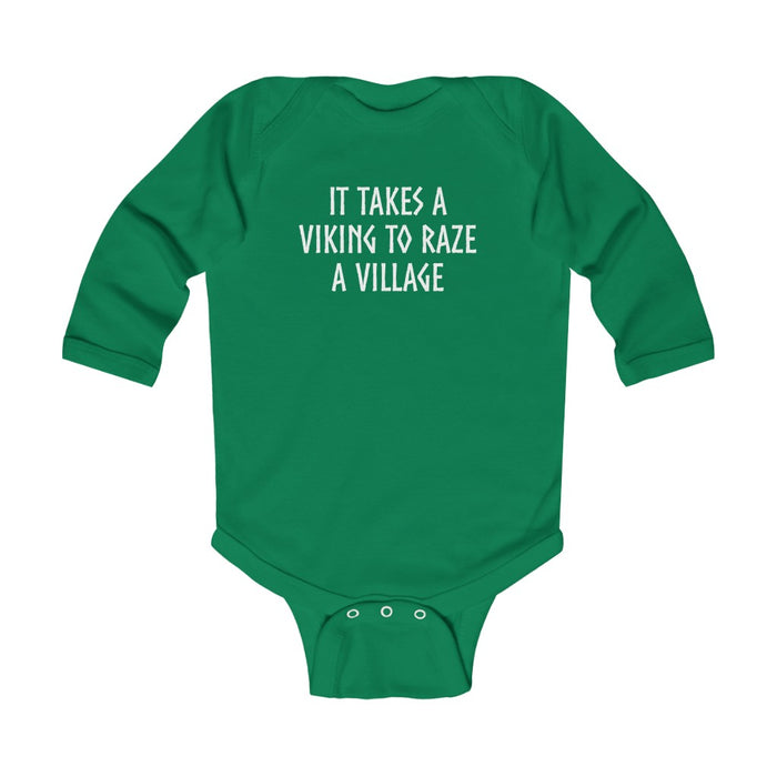 It Takes A Viking To Raze A Village Long Sleeve Bodysuit Scandinavian Design Studio