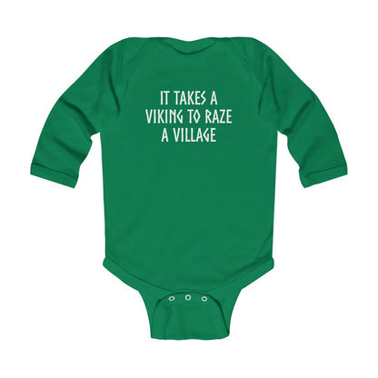 It Takes A Viking To Raze A Village Long Sleeve Bodysuit Scandinavian Design Studio