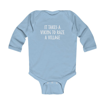 It Takes A Viking To Raze A Village Long Sleeve Bodysuit Scandinavian Design Studio