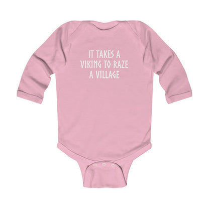 It Takes A Viking To Raze A Village Long Sleeve Bodysuit Scandinavian Design Studio