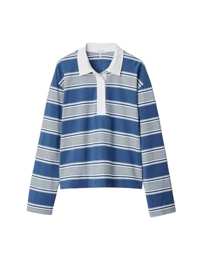 Kelly Stripe Long Sleeve Polo-Tops/Blouses-Uniquities