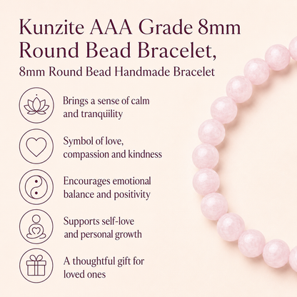 Kunzite Bracelet (Creativity and Unity Of Heart And Will).