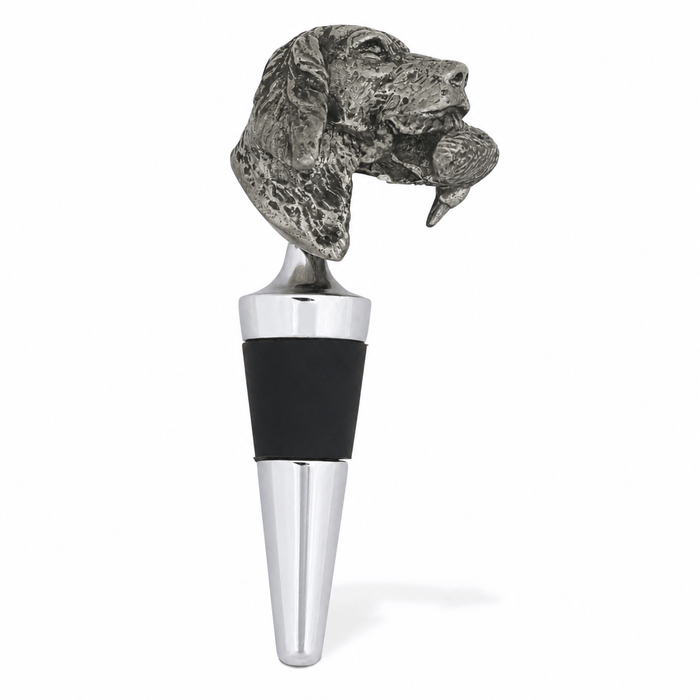 Labrador & Duck Pewter Bottle Stopper 1