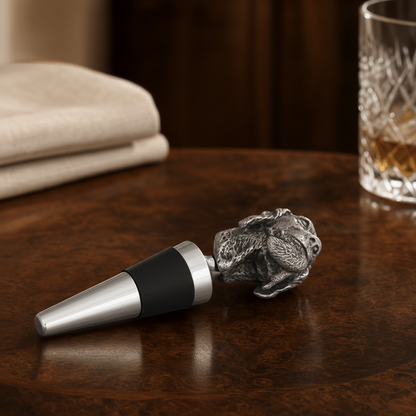Labrador & Duck Pewter Bottle Stopper 2
