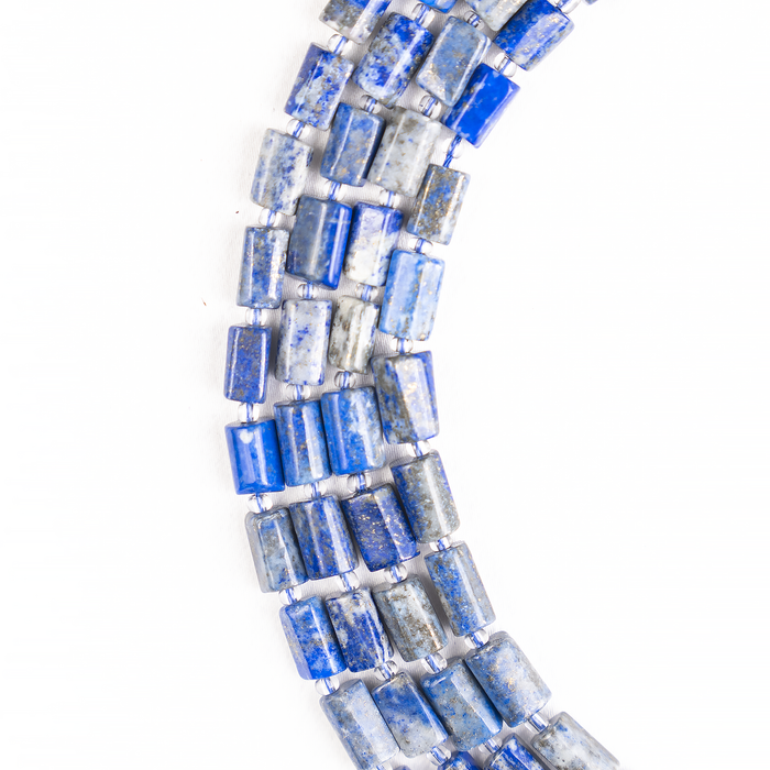 lapis Lazuli Gemstone Pipe Bead, Crystal Healing Tube Beads.
