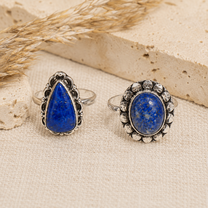 Lapis Lazuli rings – Gemstone rings Natural Crystal Healing Jewelry Collection