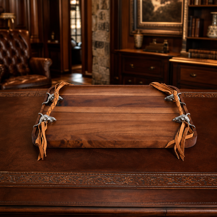 Long Horn Skull Breakfast Tray 7