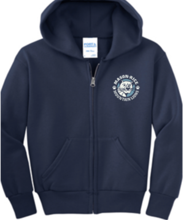 M-R Full Zip Up Hooded Sweatshirt (YXS-AXL)