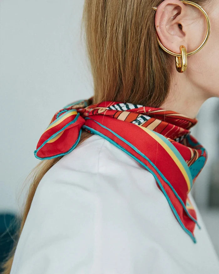 Madagascar Red Silk Bandana-Accessories-Uniquities