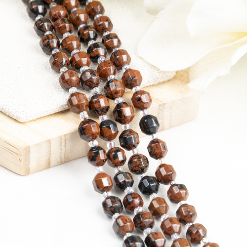 Mahogany Obsidian Faceted Prism Cut Beads For Jewelry Making