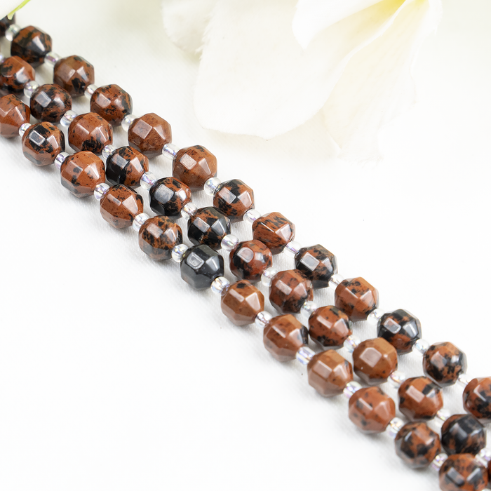 Mahogany Obsidian Faceted Prism Cut Beads For Jewelry Making