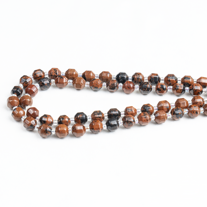 Mahogany Obsidian Faceted Prism Cut Beads For Jewelry Making