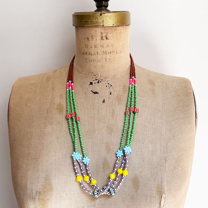Mixed Beads Strand Necklace (H)