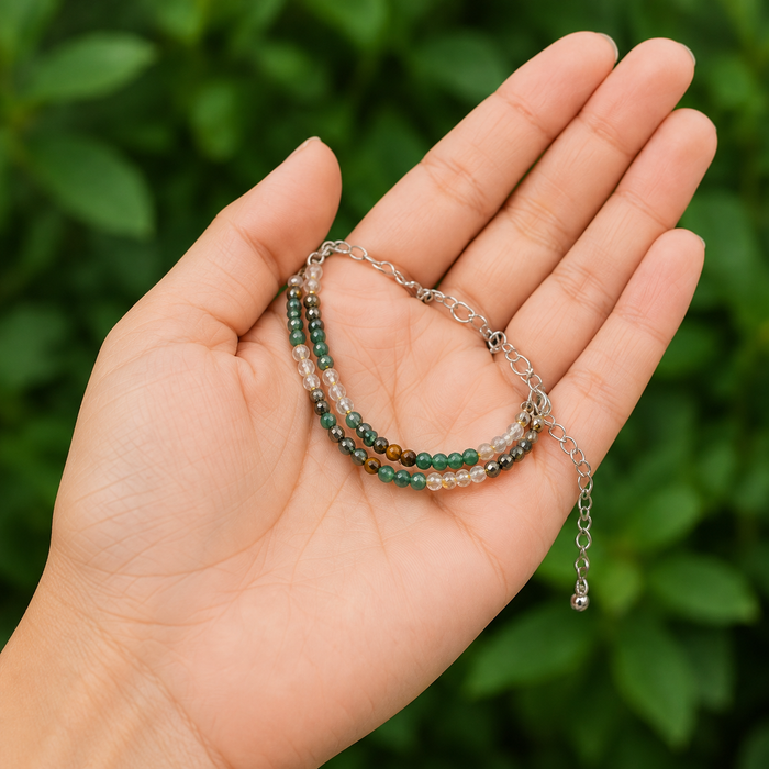 Money Magnet Crystal anklet for Healing, Protection & Grounding – Natural