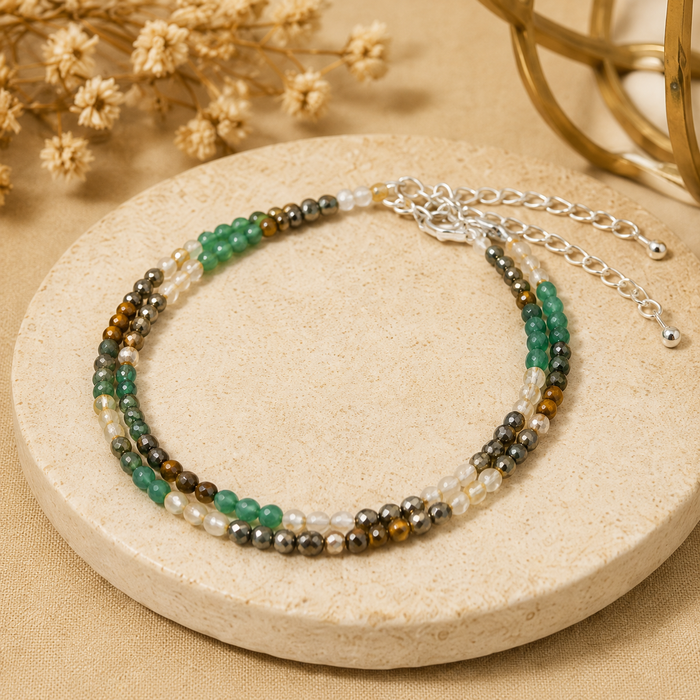 Money Magnet Crystal anklet for Healing, Protection & Grounding – Natural