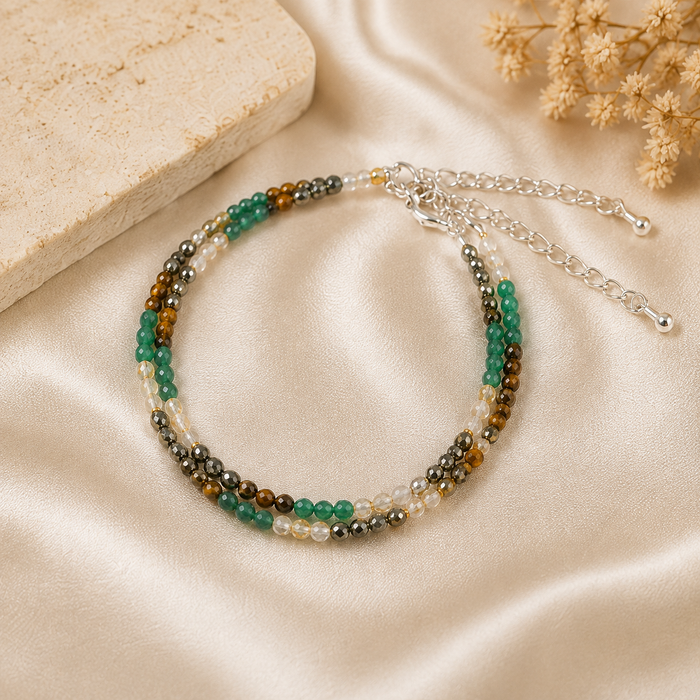 Money Magnet Crystal anklet for Healing, Protection & Grounding – Natural