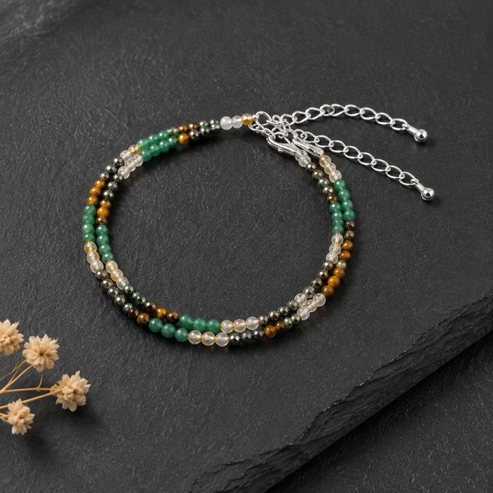Money Magnet Crystal anklet for Healing, Protection & Grounding – Natural