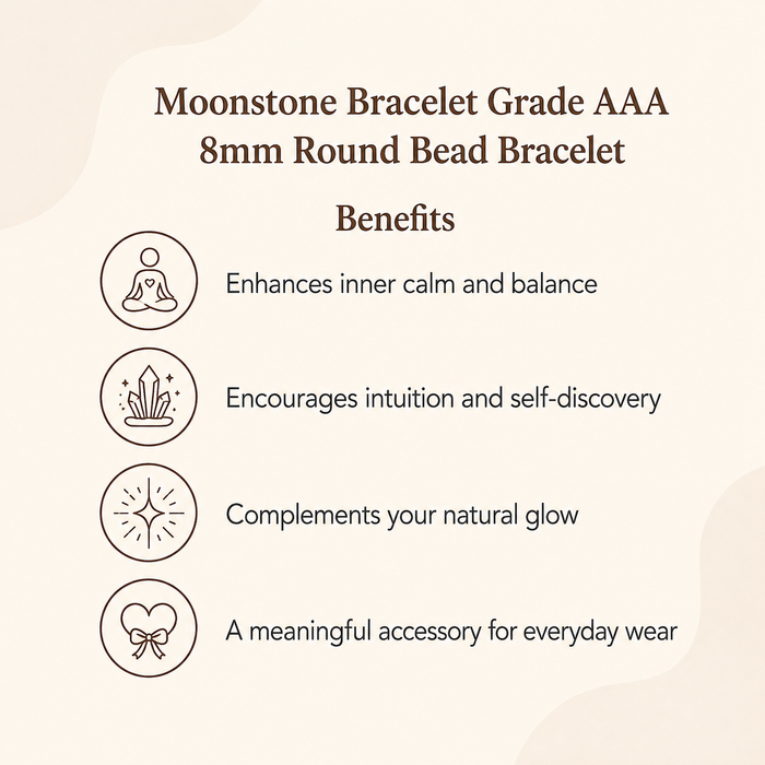 Moonstone Bracelet | Moonstone Gemstone Bracelet (Creativity and Generosity)