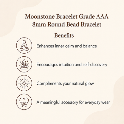 Moonstone Bracelet | Moonstone Gemstone Bracelet (Creativity and Generosity)