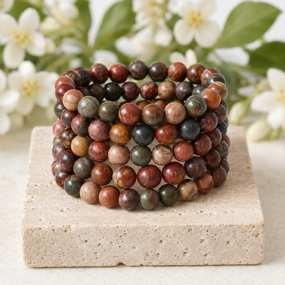 Multi Picasso Jasper Bracelet (Control and Self-Discipline)