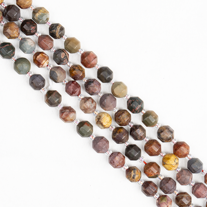 Multi Picasso Jasper Faceted Prism Cut Beads For Jewelry Making