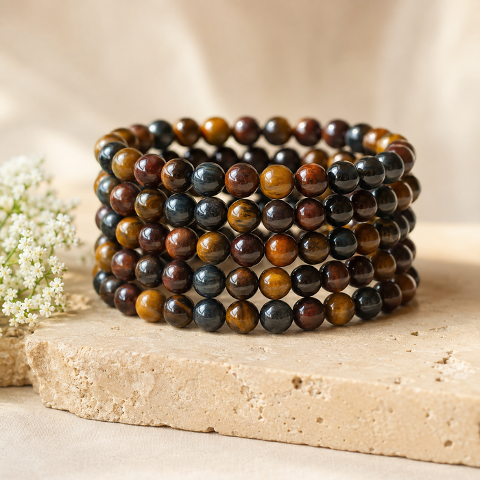 Multi Tiger Eye Bracelet | Tiger Eye Beads Bracelet (Self-Confidence, Spiritual Stability,)
