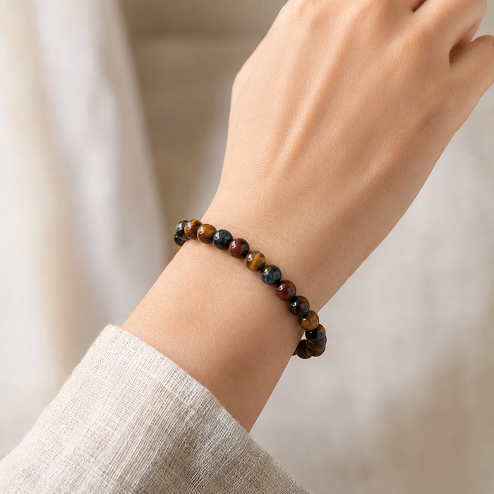 Multi Tiger Eye Bracelet | Tiger Eye Beads Bracelet (Self-Confidence, Spiritual Stability,)