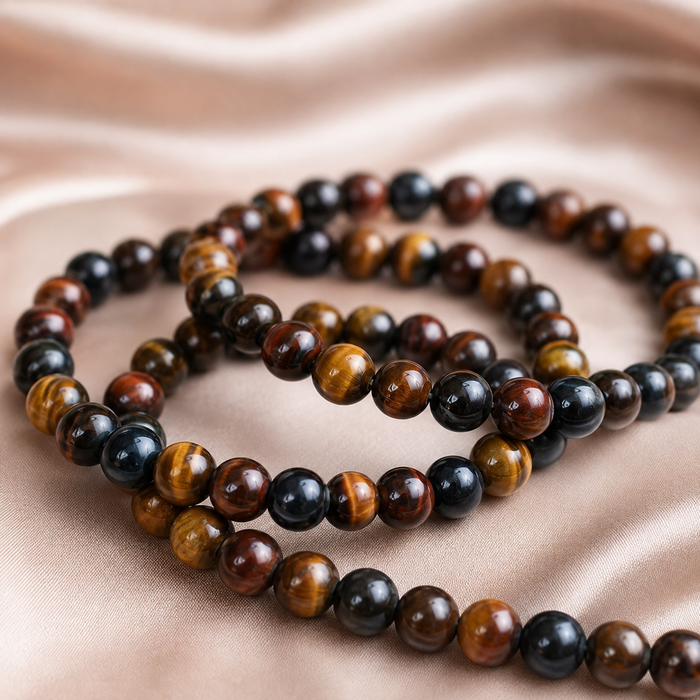 Multi Tiger Eye Bracelet | Tiger Eye Beads Bracelet (Self-Confidence, Spiritual Stability,)