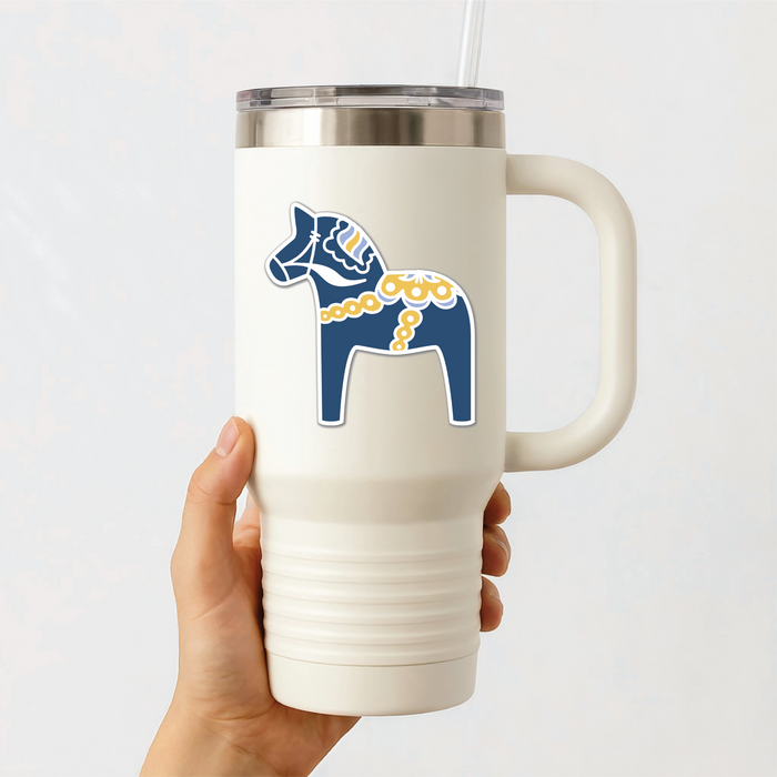 Navy Dala Horse Sticker