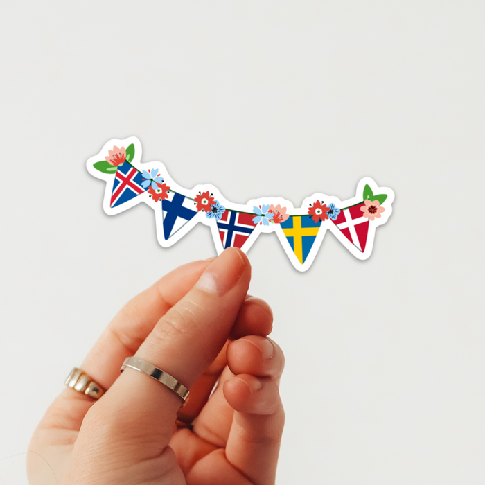 Nordic Flag Midsummer Garland Sticker