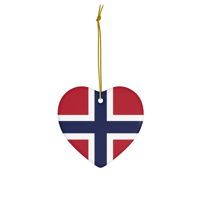 Norwegian Flag Heart Ornament Scandinavian Design Studio