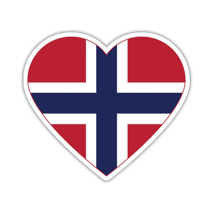 Norwegian Flag Heart Sticker Scandinavian Design Studio
