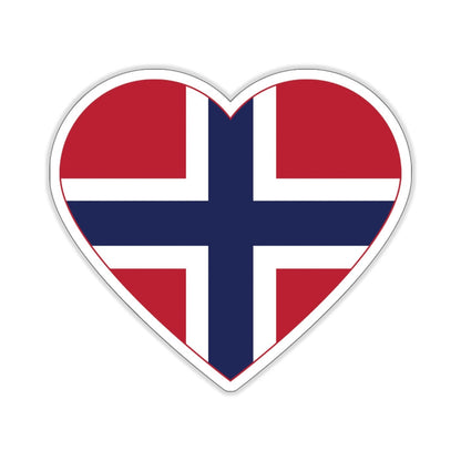 Norwegian Flag Heart Sticker Scandinavian Design Studio