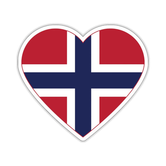 Norwegian Flag Heart Sticker Scandinavian Design Studio