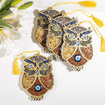 Owl Hanging, Home Protection Charm, Crystal Wall Hanging