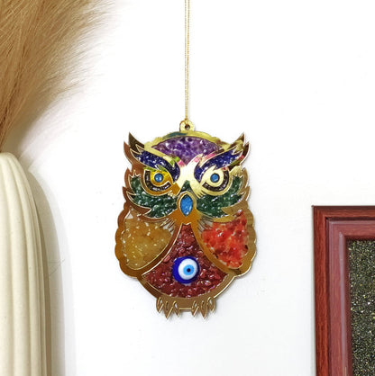 Owl Hanging, Home Protection Charm, Crystal Wall Hanging