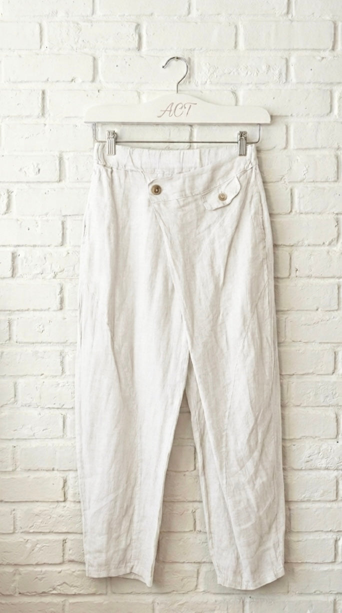 Pantalón cruzado lino