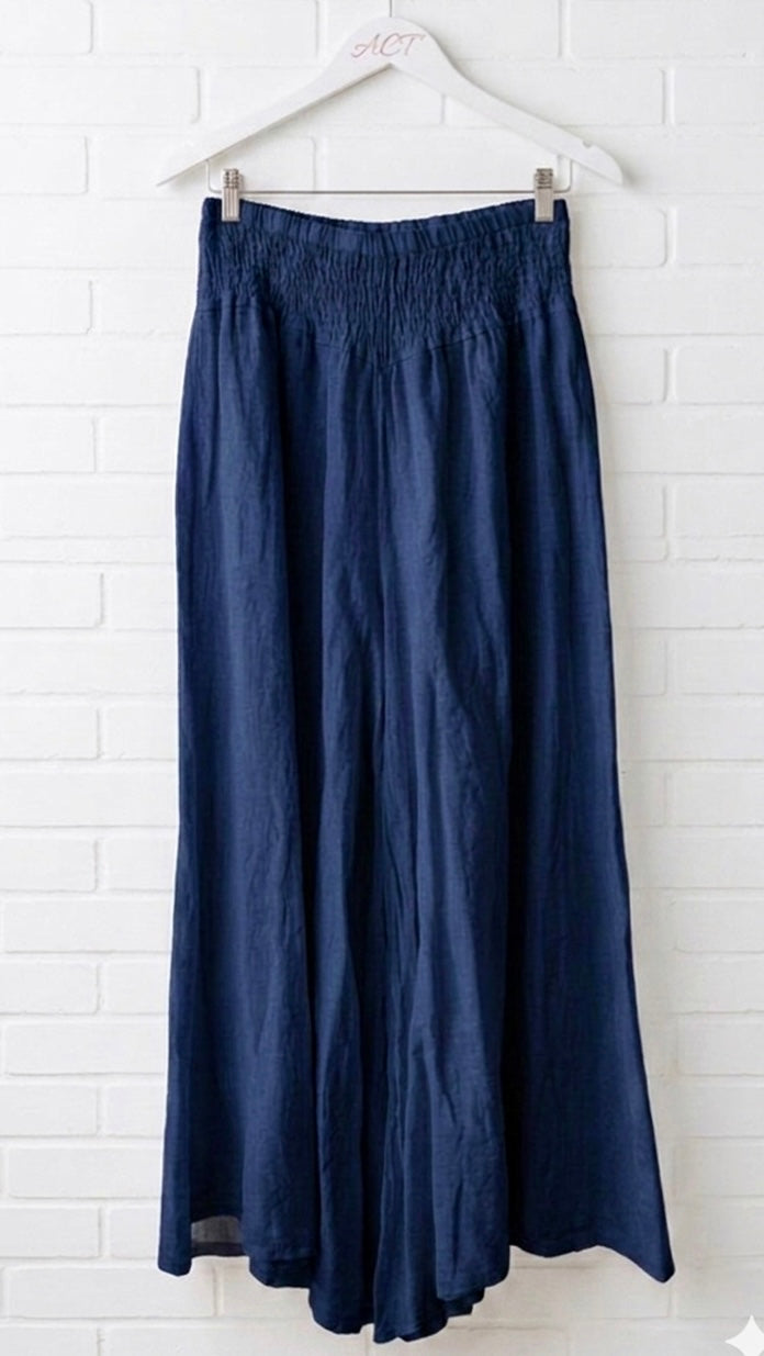 Pantalón palazzo de lino Aurora +6 colores