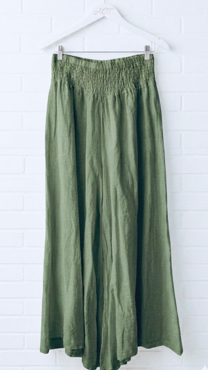 Pantalón palazzo de lino Aurora +6 colores