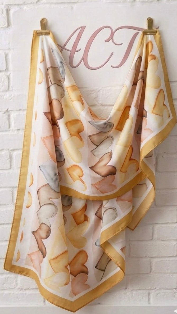 Pañuelo Satinado Golden Hearts