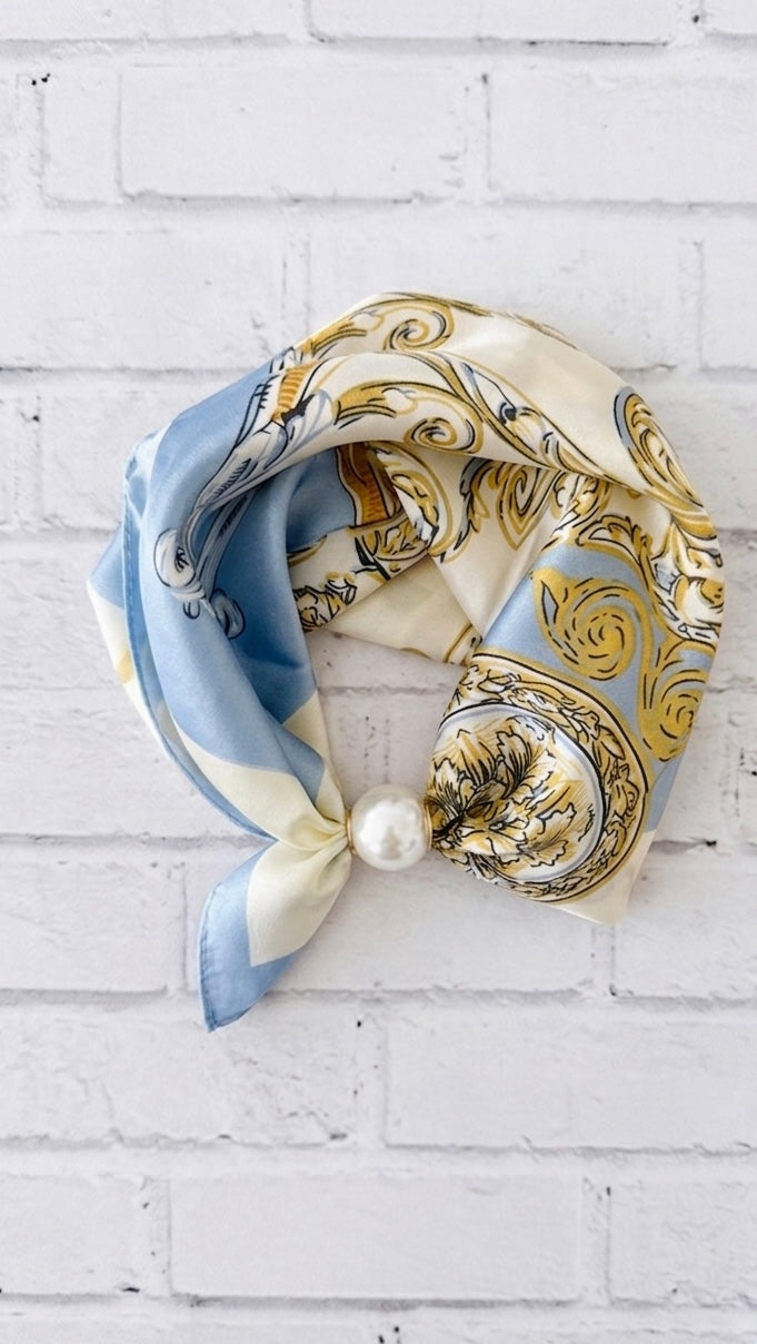 Satinado Azul y Dorado