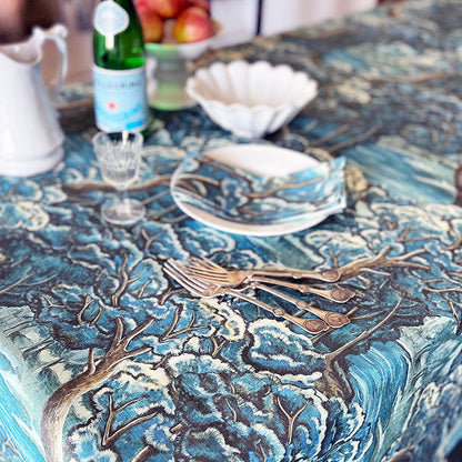 PATCH NYC Blue Tapestry Linen Tablecloth