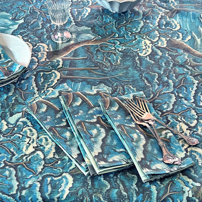 PATCH NYC Blue Tapestry Linen Tablecloth