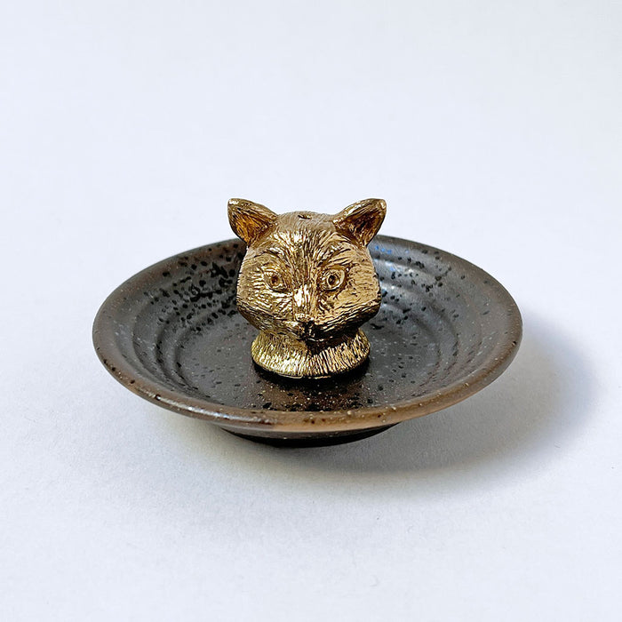 PATCH NYC Cat Head Solid Brass Incense Burner