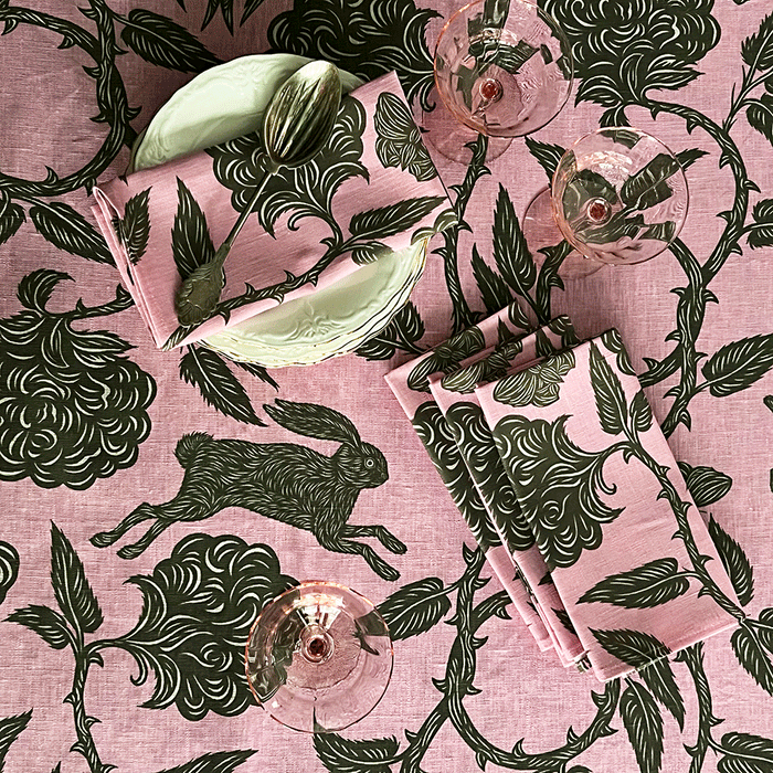 PATCH NYC Hawthorn Garden Peony Linen Tablecloth